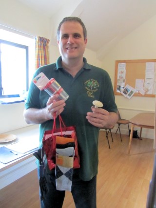 And the winner is..... Paul complete with his prize of a darning kit and a few pairs of socks to practice on